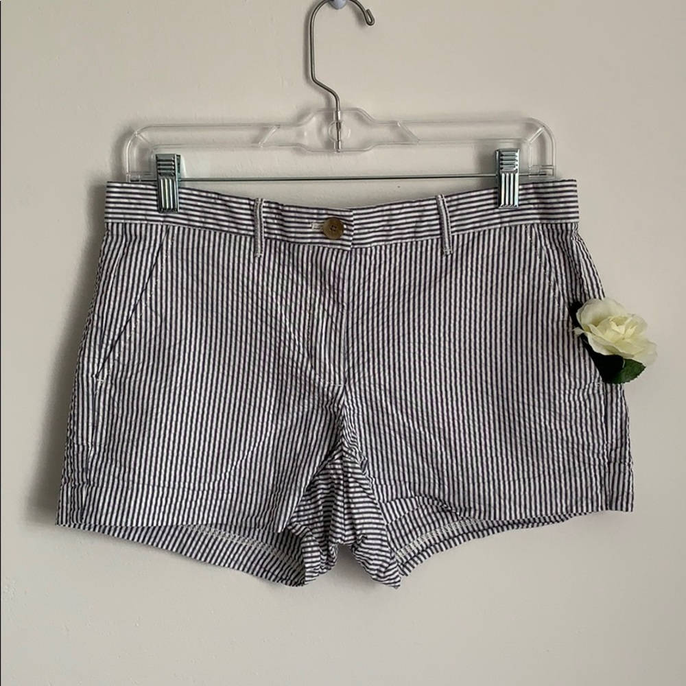 Blue and White Sailor Striped Shorts